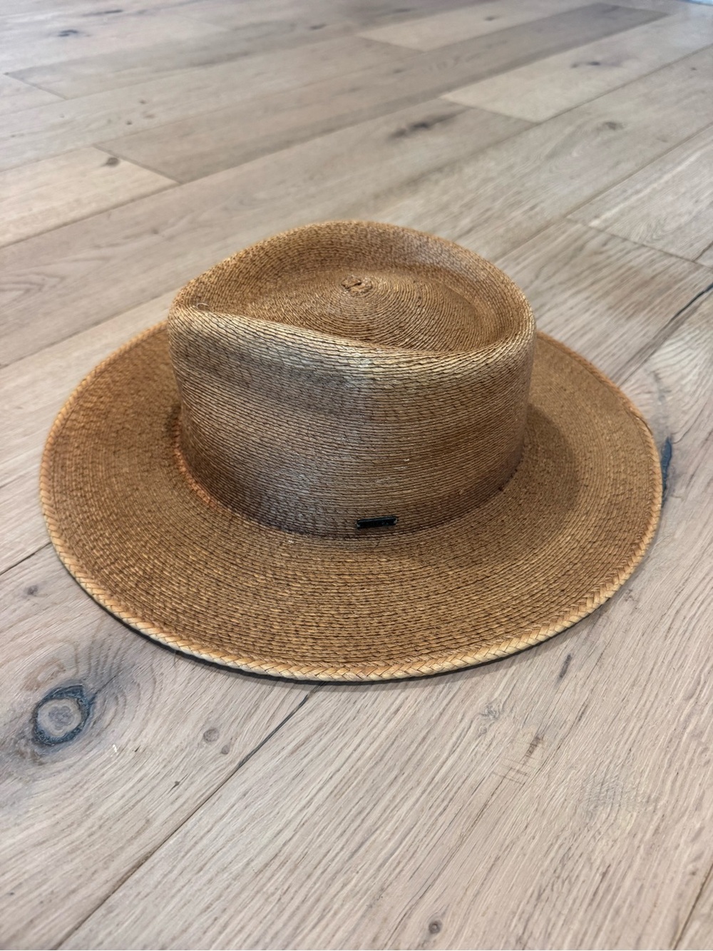 Brixton Marcos Fedora straw hat - TOFFEE - sz SMALL
